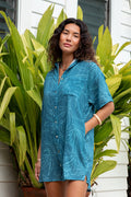 Dress Aidan - Teal Ti Leaf Muslin