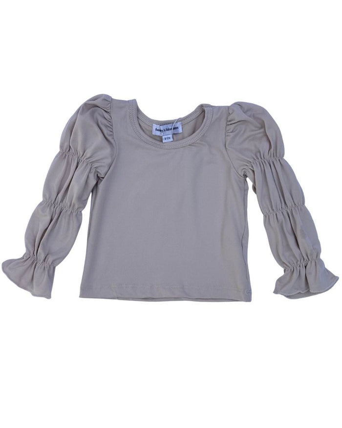 Elle Bubble Sleeve Top - Linen product_type - Bailey's Blossoms