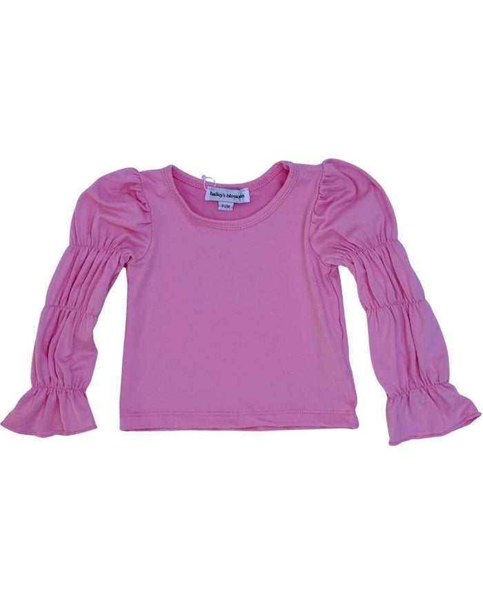 Elle Bubble Sleeve Top - Pink product_type - Bailey's Blossoms