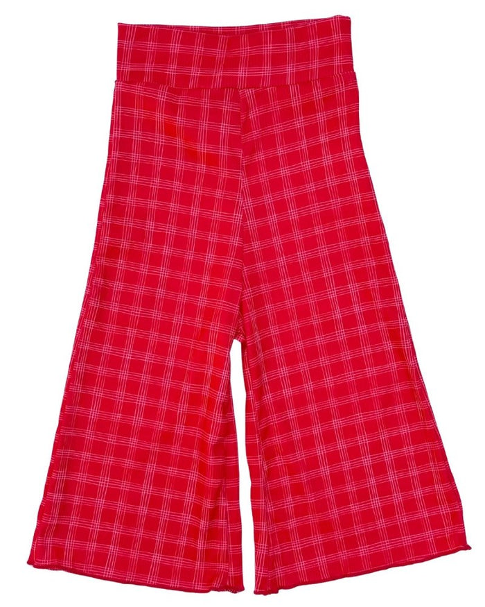 Elodie Wide - Leg High Waist Pants – Christmas Red product_type - Bailey's Blossoms
