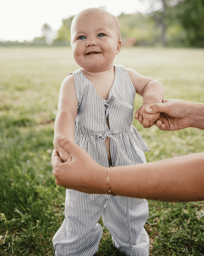 Elowen Tie Front Two-Piece Set - Oat Milk Pinstripe product_type - Bailey's Blossoms