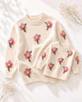 Emily Floral Knit Sweater - Cream product_type - Bailey's Blossoms