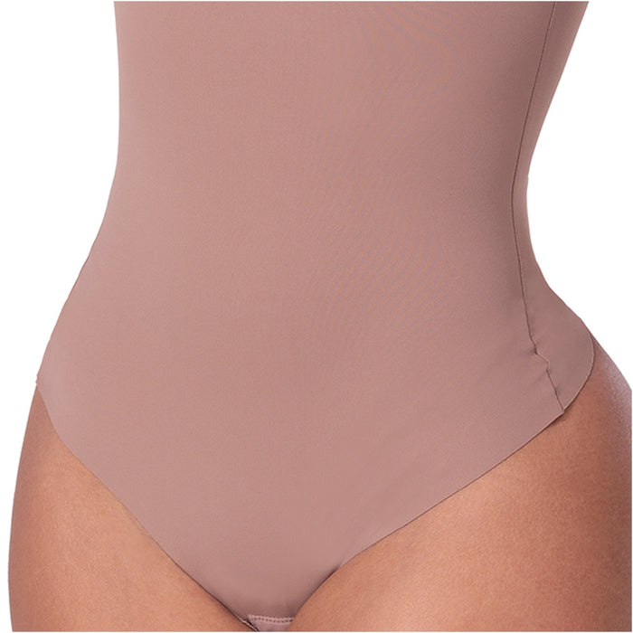 Fajas MyD Flutter-Sleeve Bodysuit Light Control V-Neck Shaper