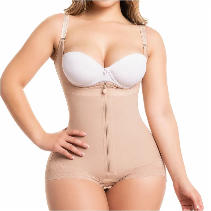 Fajas Salome Butt Lifter Tummy Control Shapewear for Women Open Bust Hiphugger Bodysuit Powernet