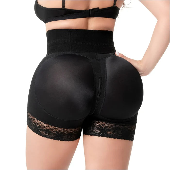 Fajas Salome Butt Lifting Shapewear Shorts with Elastic Waistband and Front Hooks