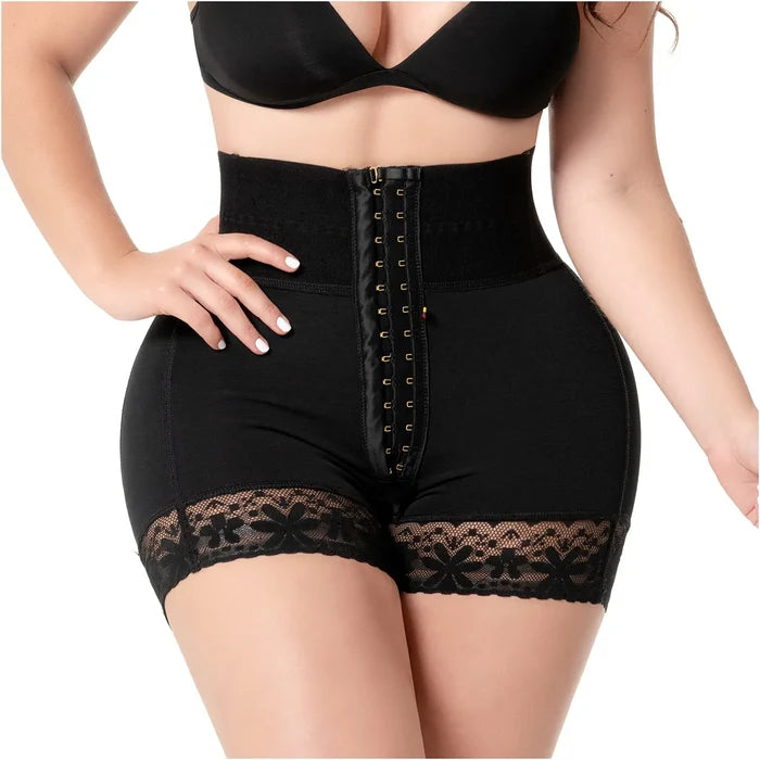 Fajas Salome Butt Lifting Shapewear Shorts with Elastic Waistband and Front Hooks
