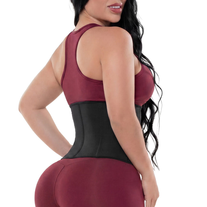Fajas Salome Latex Sports Waist Cincher High Compression Workout Trainer with Adjustable Hooks