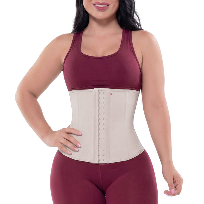Fajas Salome Latex Sports Waist Cincher High Compression Workout Trainer with Adjustable Hooks