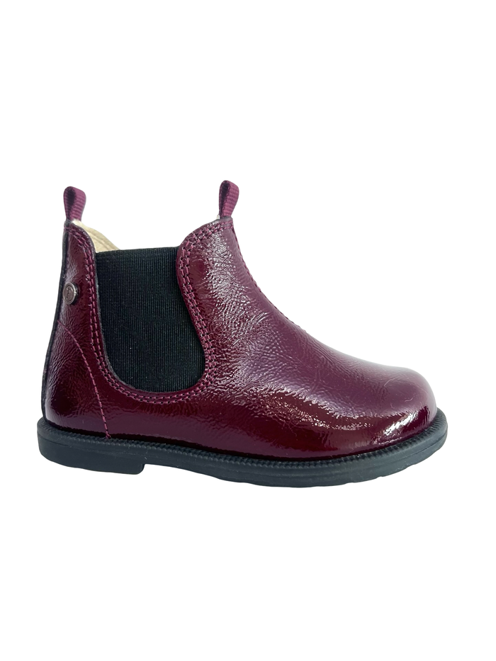 Falcotto Bordeaux Patent Zip Baby Bootie - Winter Wood