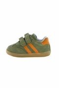 Falcotto Green Suede Double Stripe Velcro Sneaker - Vimby