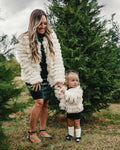 Fatima Faux Shag Layered Jacket - Ivory product_type - Bailey's Blossoms