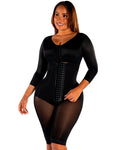 Final Sale Clearance Fajas M&D Knee-Length Shapewear with Sleeves & Built-in Bra