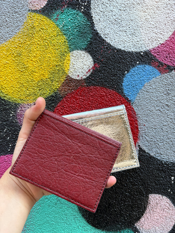 Foldover Wallet in Red Pinatex
