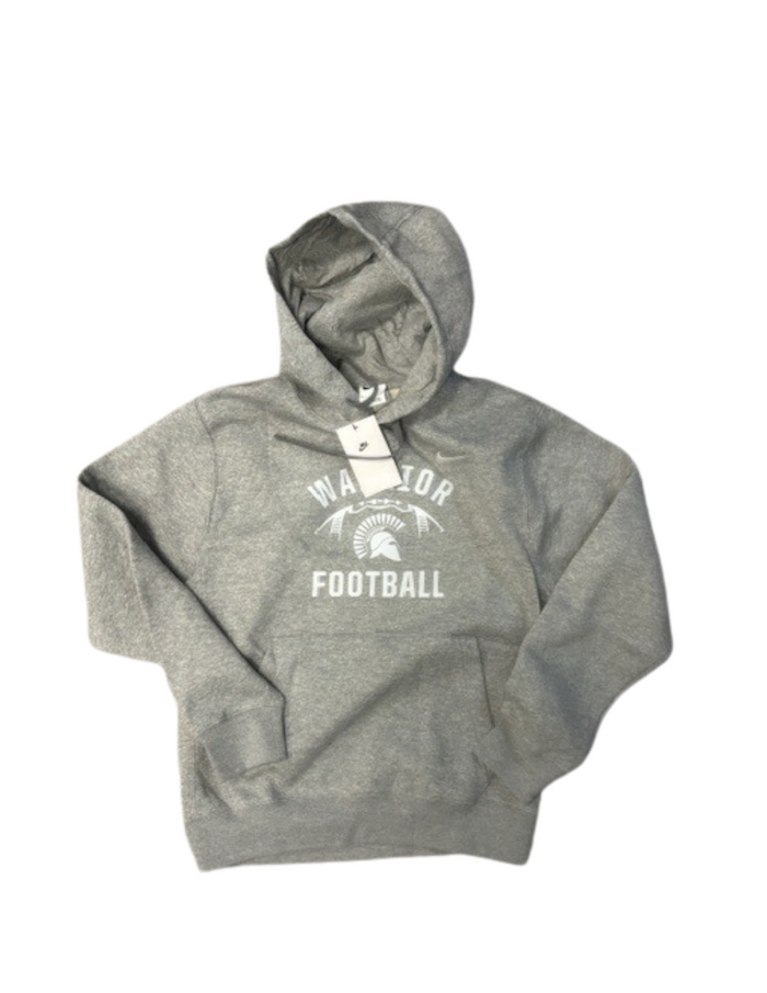 Nike Football Pullover Fleece Hoodie Grey w/ White