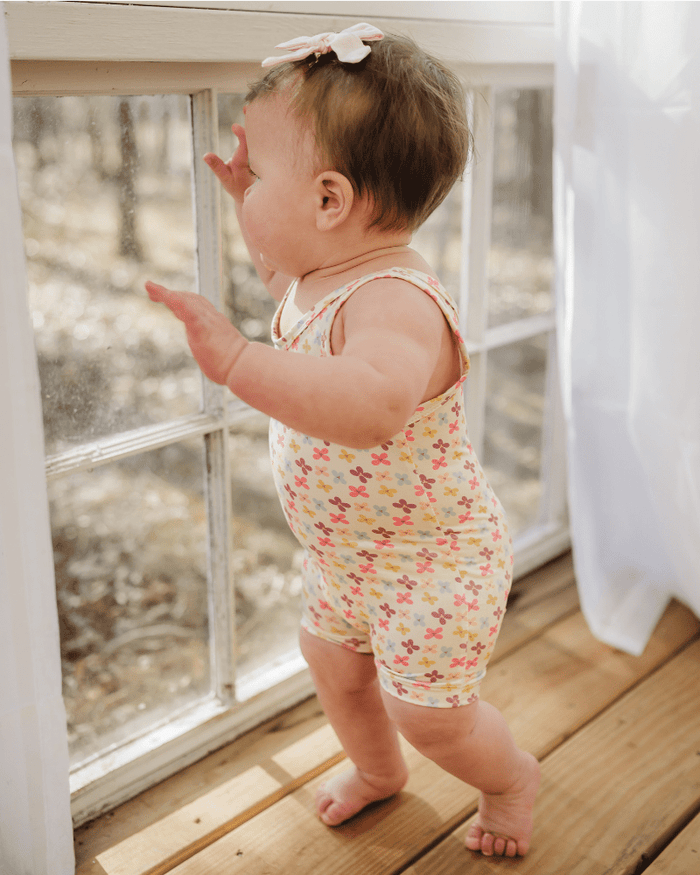 Gigi Bikeshort Romper - Butterfly Kisses product_type - Bailey's Blossoms