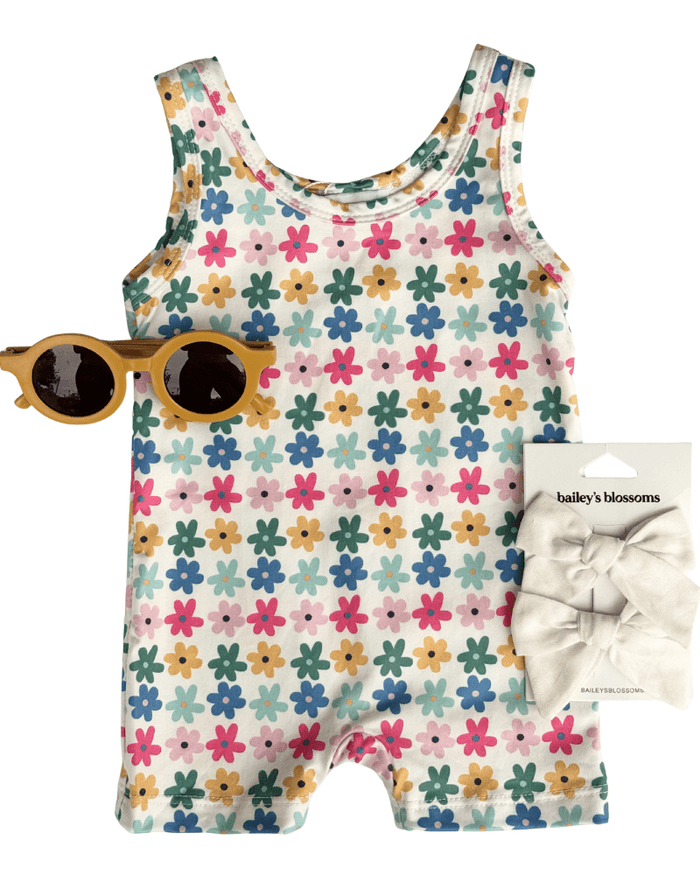 Gigi Bikeshort Romper - Petal Parade product_type - Bailey's Blossoms