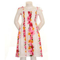 Girls Hawaiian Floral Panel Smock Dress - White