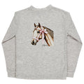Girls Long Sleeve Logo Tee - Horse/Oatmeal