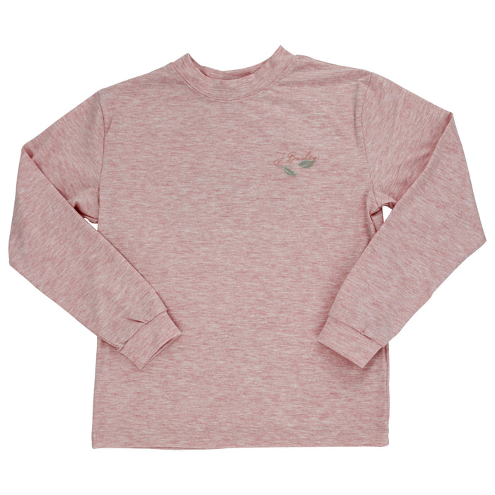 Girls Long Sleeve Logo Tee - Pumpkin/Heathered Red