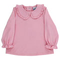 Girls Peter Pan Shirt - Pink Knit