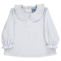 Girls Peter Pan Shirt - White Knit