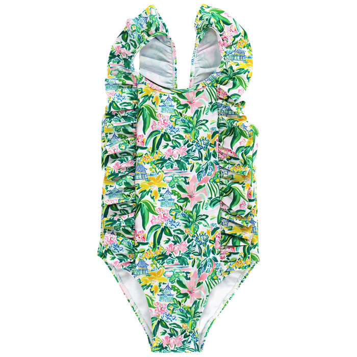 Girls Spandex Swimsuit - Pagoda Gardens