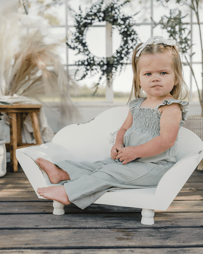 Goldie Smocked Jumpsuit - Sage Pinstripe product_type - Bailey's Blossoms
