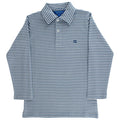 Harry Long Sleeve Polo - Blue/White Stripe