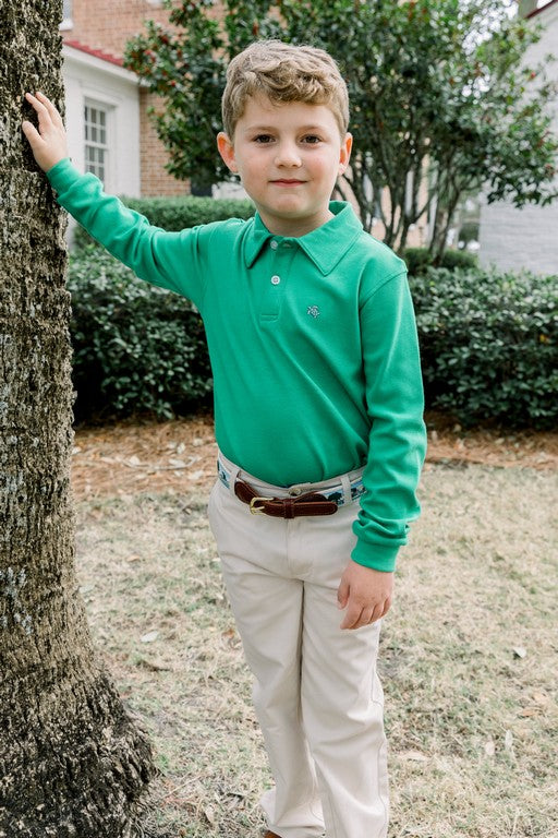 Harry Long Sleeve Polo - Kelly