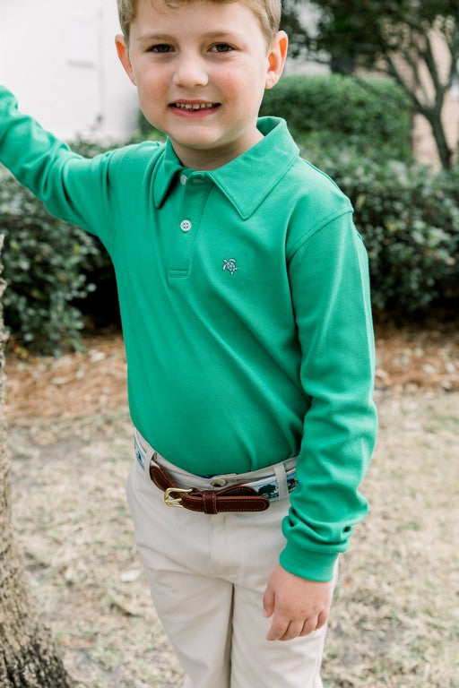 Harry Long Sleeve Polo - Kelly