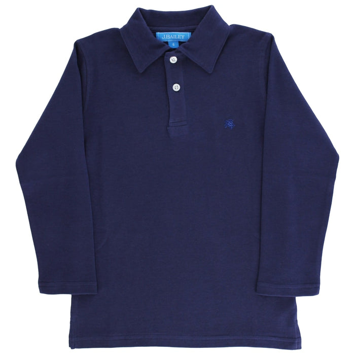 Harry Long Sleeve Polo - Navy