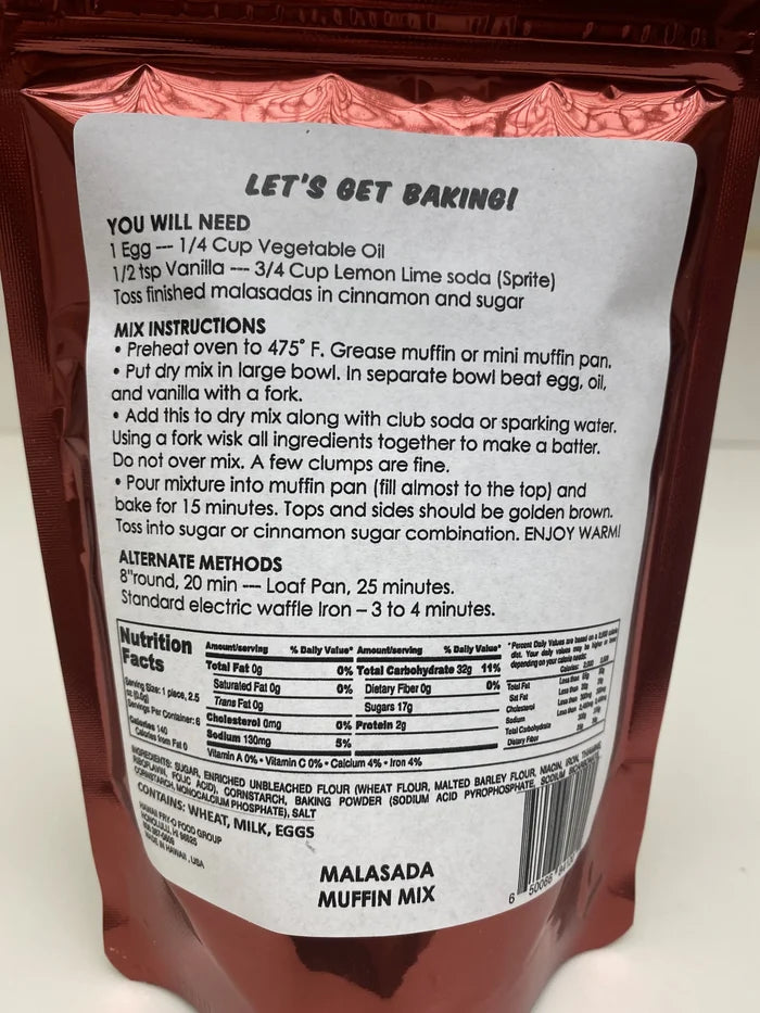 Hawaii Sugar Daddy Malasada Muffin Baking Mix