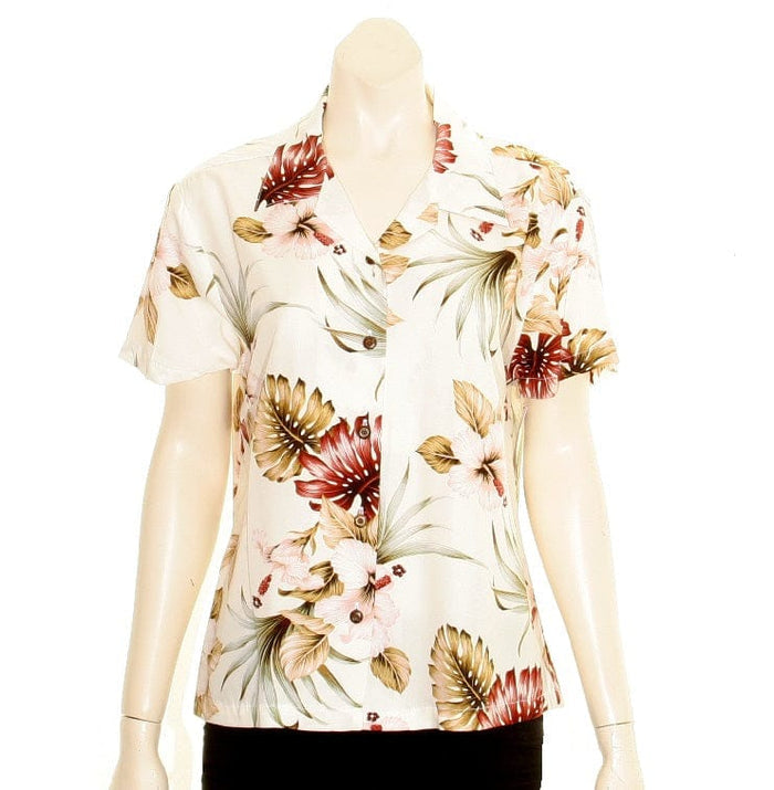 Hawaiian Floral Rayon Camp Blouse