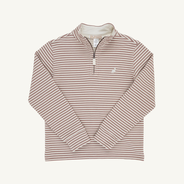 Hayword Half Zip Gray Bay Brown Palmetto Pearl Stripe Palmetto Pearl