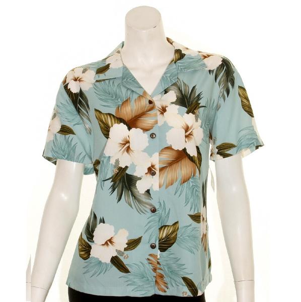 Hibiscus Floral Rayon Camp Blouse