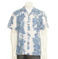 HIBISCUS PALM PANEL MENS ALOHA SHIRT POLYCOTTON