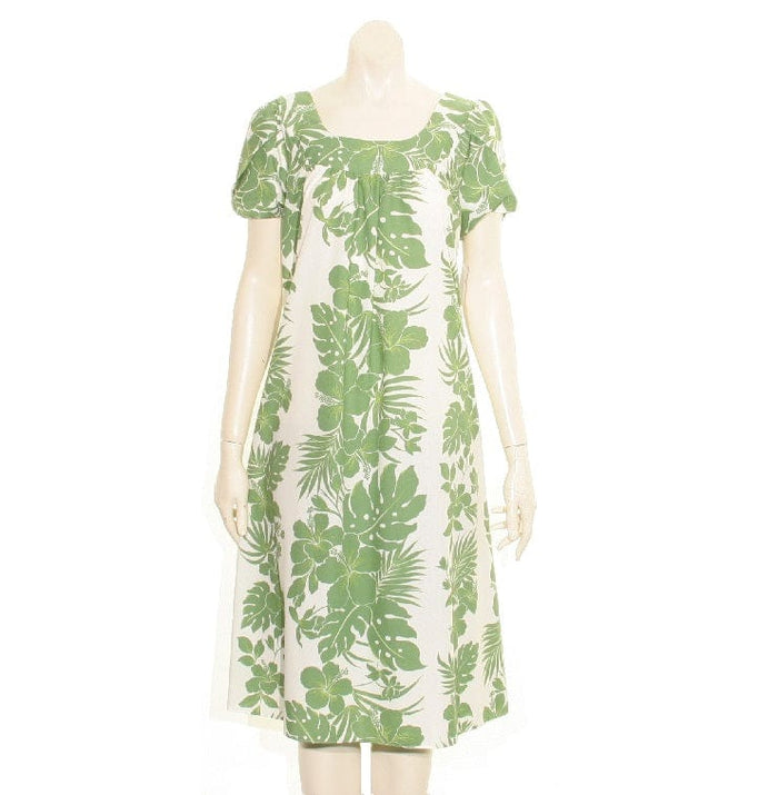 Hibiscus Palm Panel Tulip Sleeve Dress - PQSQ04