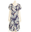 Hibiscus Palm Tulip Sleeve Zipper Back Short Muu Muu