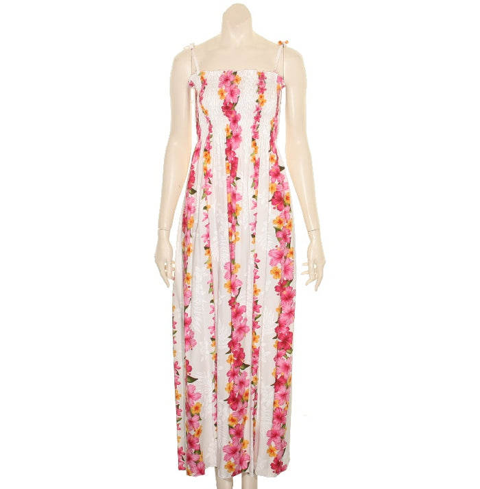 Hibiscus Panel Long Smock Dress TLL031
