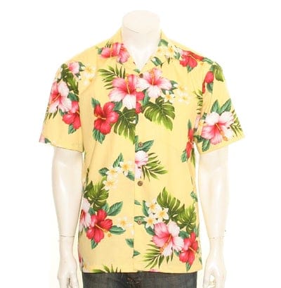 Hibiscus Plumeria  Aloha Shirt