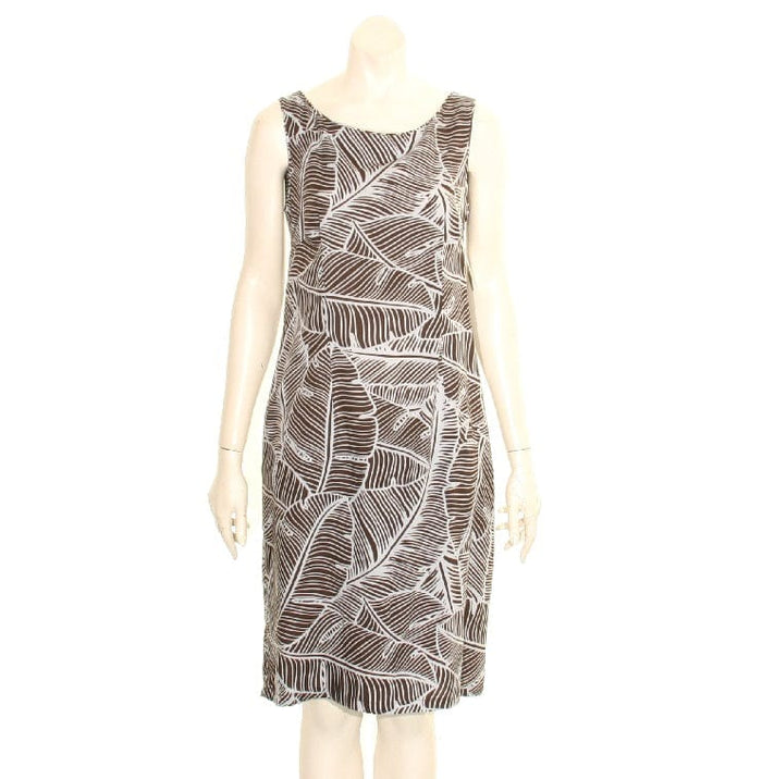 Hilo Hattie Banana Leaf Rayon  Short Piped Neck Dress