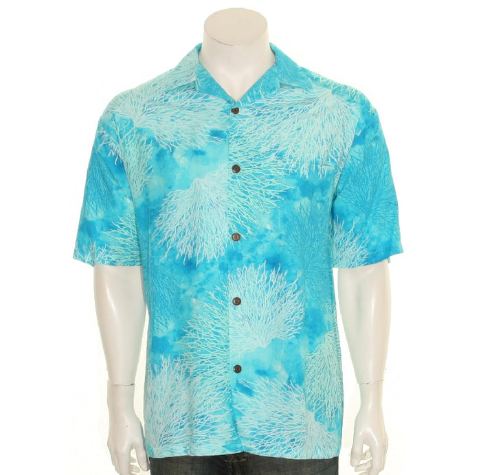 Hilo Hattie Coral Print Men's Aloha Shirt