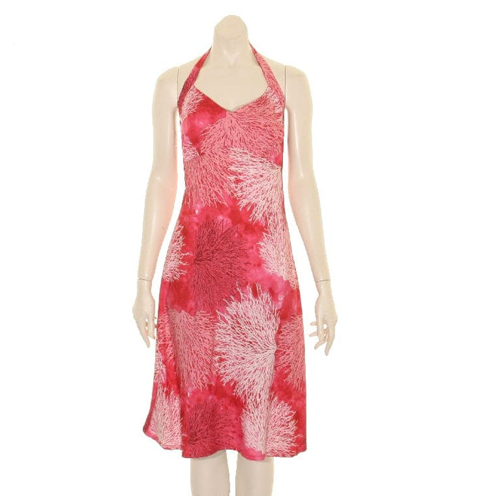 Hilo Hattie Coral Print Nohea Short Dress L3069
