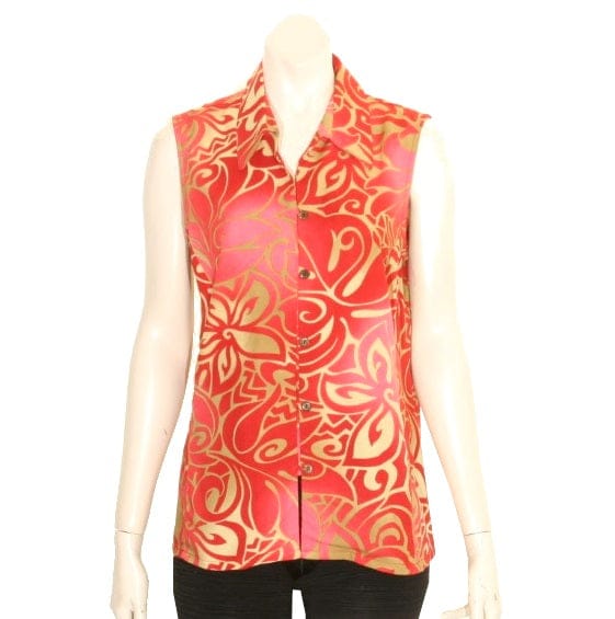 Hilo Hattie Tribal Tiare Rayon Camp Blouse