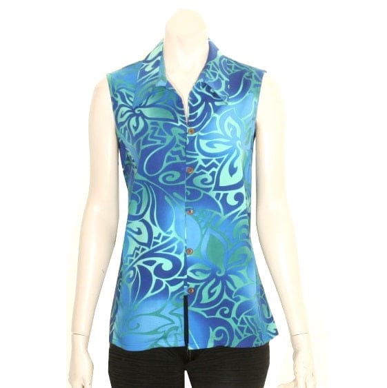 Hilo Hattie Tribal Tiare Rayon Camp Blouse