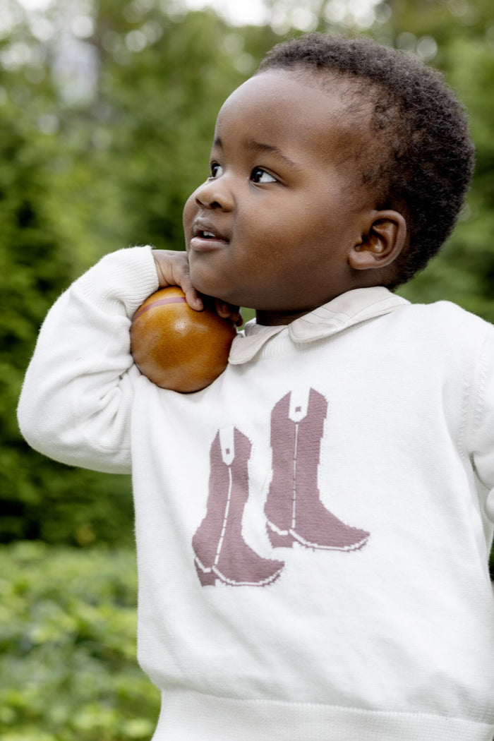 Isaac’s Intarsia Sweater Palmetto Pearl Cowboy Boot