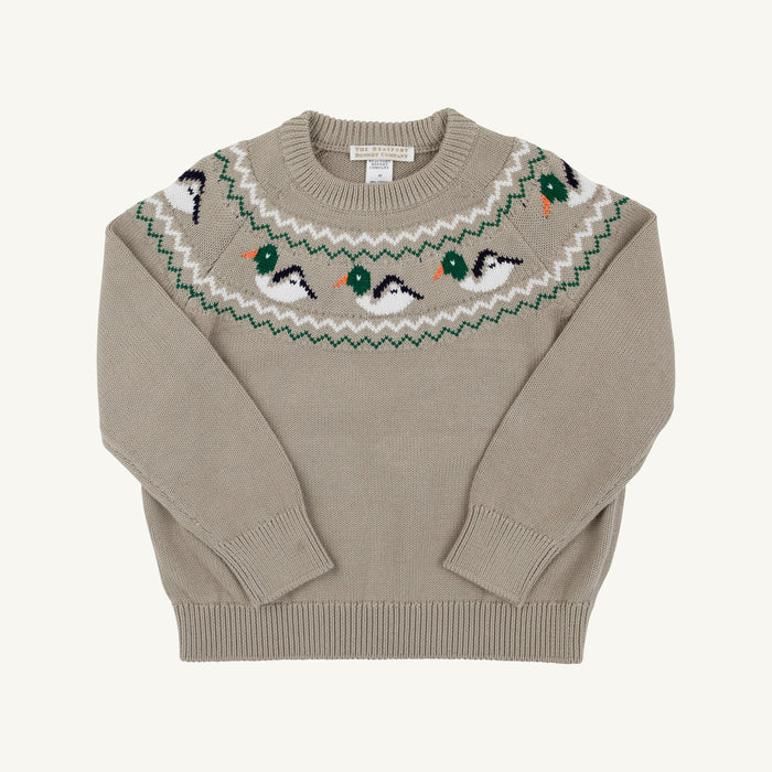 Isaac's Sweater - Fairisle Keeneland Khaki Ducks