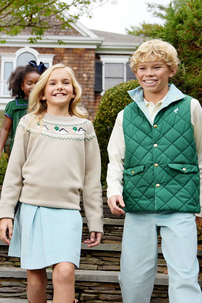 Isaac's Sweater - Fairisle Keeneland Khaki Ducks