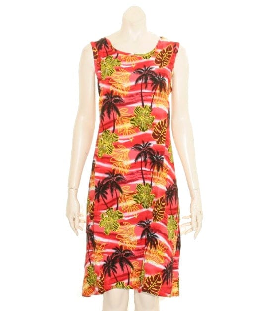Island  Tye Dye Tank Dress -Tropical Breeze Red