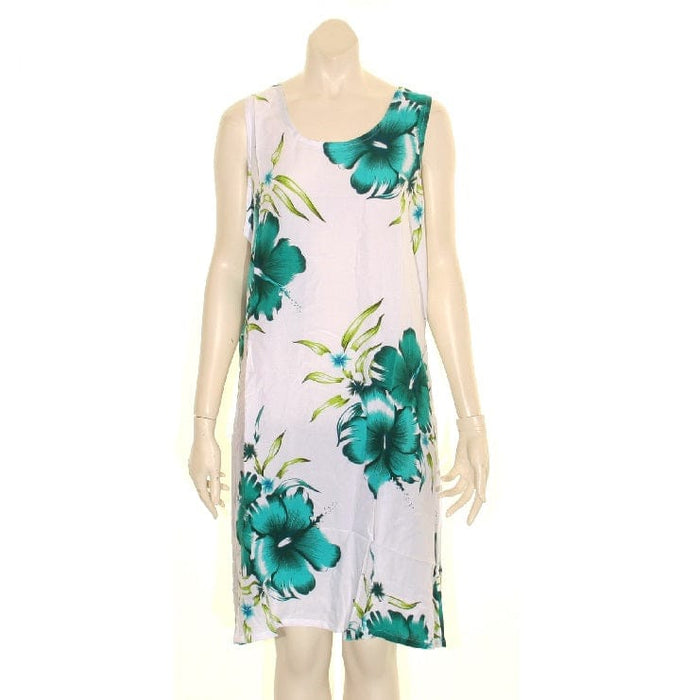 Island Tye Dye Tank Dress (110440) ~ White/Emerald